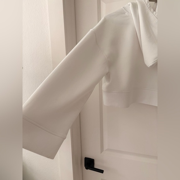 Free People Bell Sleeve White Oversized Cropped Hoodie - Picture 9 of 15